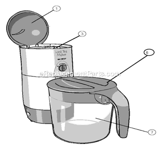 Page A Diagram and Parts List for TM30PL  Mr Coffee Tea Brewer